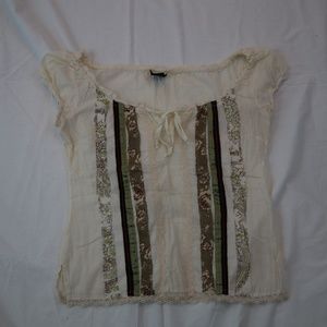 Fang off-white Peasant Blouse